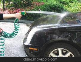 【10米伸缩弹簧水枪套装 高压汽车洗车水枪 家用浇花水管】价格,厂家,图片,其他清洗、养护、美容用品,杭州柯罗贸易-